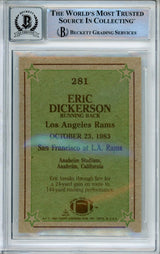 1984 Topps #281 Eric Dickerson Instant Replay Rams BGS Autograph 10