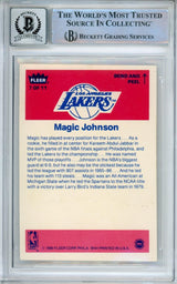 1986-87 Fleer Stickers #7 Magic Johnson Lakers BGS Autograph 10