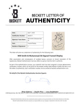Muhammad Ali & Will Smith Signed Cut Signature Framed Display BAS #AE64517