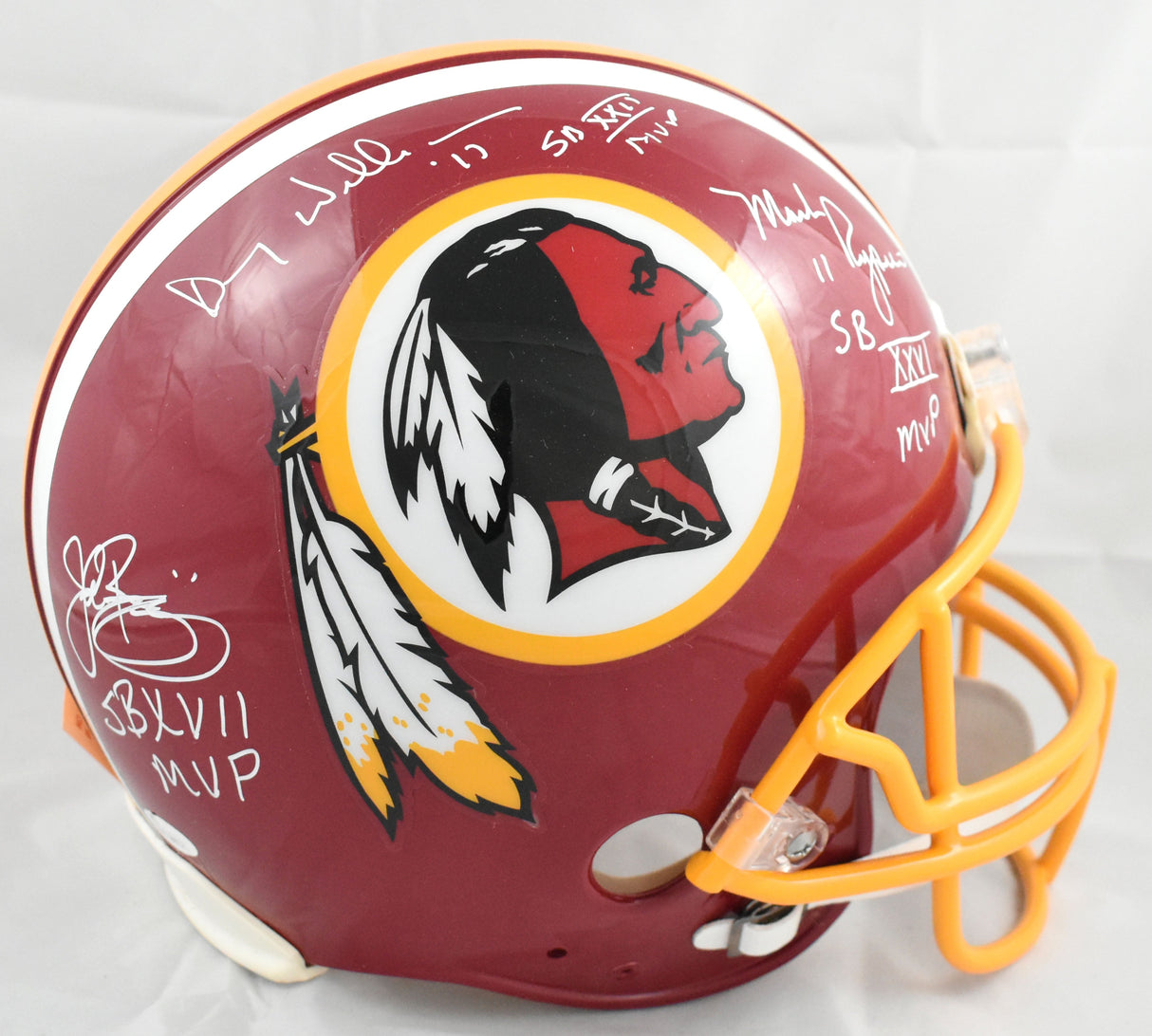Mark Rypien Doug Williams Riggins Signed Redskins F/S Authentic Helmet - JSA W