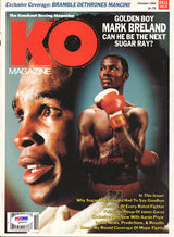 Sugar Ray Leonard & Mark Breland Autographed KO Boxing Magazine Cover PSA/DNA #Q95624