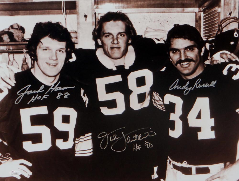Ham Lambert Russell Steelers Signed 16x20 B&#38;W Photo W/ 2 insc-JSA W Auth *Si