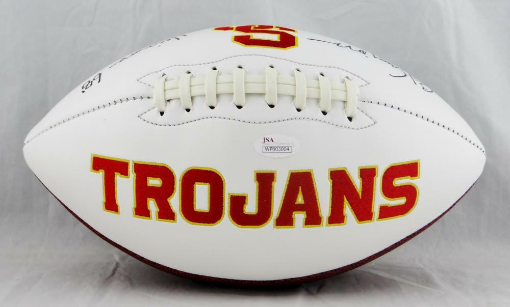 O. J. Simpson Autographed Trojans Logo Football w/Heisman-JSA W *Black