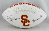 O. J. Simpson Autographed Trojans Logo Football w/Heisman-JSA W *Black