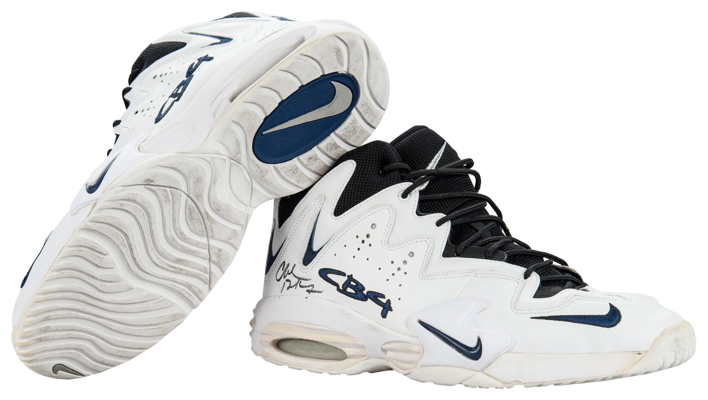 Rockets Charles Barkley Signed 1996-97 Game Used Nike Air CB4 Shoes PSA & Mears
