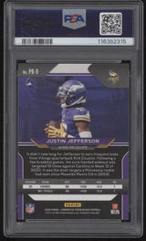 Justin Jefferson Signed 2020 Panini Chronicles Prizm Black RC #PB9 PSA 9 Auto 9
