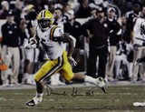 Derrius Guice Autographed LSU Tigers 16x20 Avoiding Tackle- JSA W Auth *Black