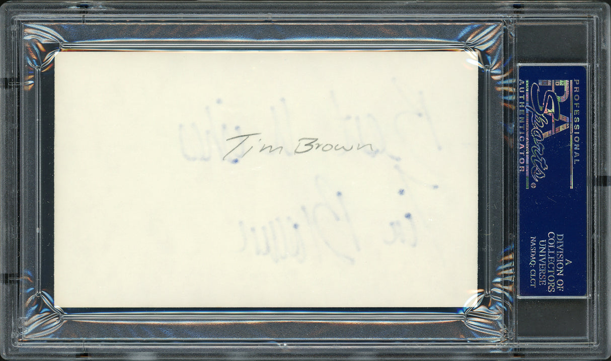 Tim Brown Autographed 3x5 Index Card Oakland Raiders "Best Wishes" PSA/DNA #83721314