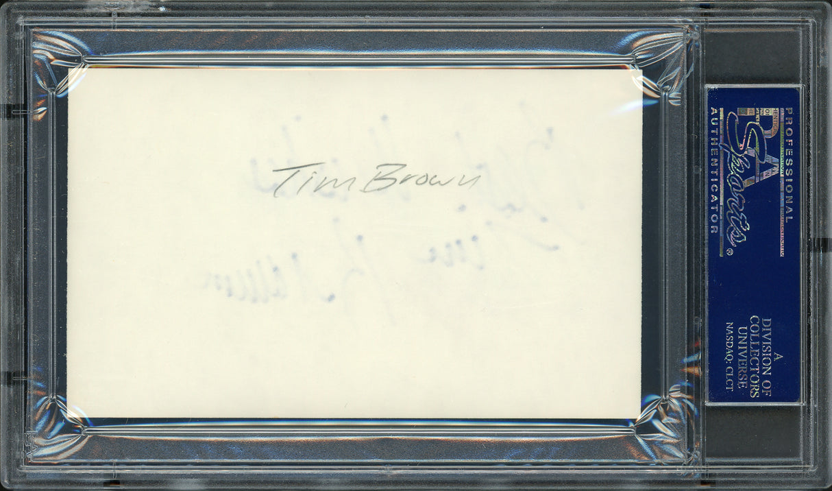 Tim Brown Autographed 3x5 Index Card Oakland Raiders "Best Wishes" PSA/DNA #83721318
