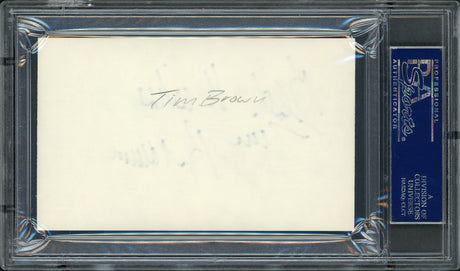 Tim Brown Autographed 3x5 Index Card Oakland Raiders "Best Wishes" PSA/DNA #83721318