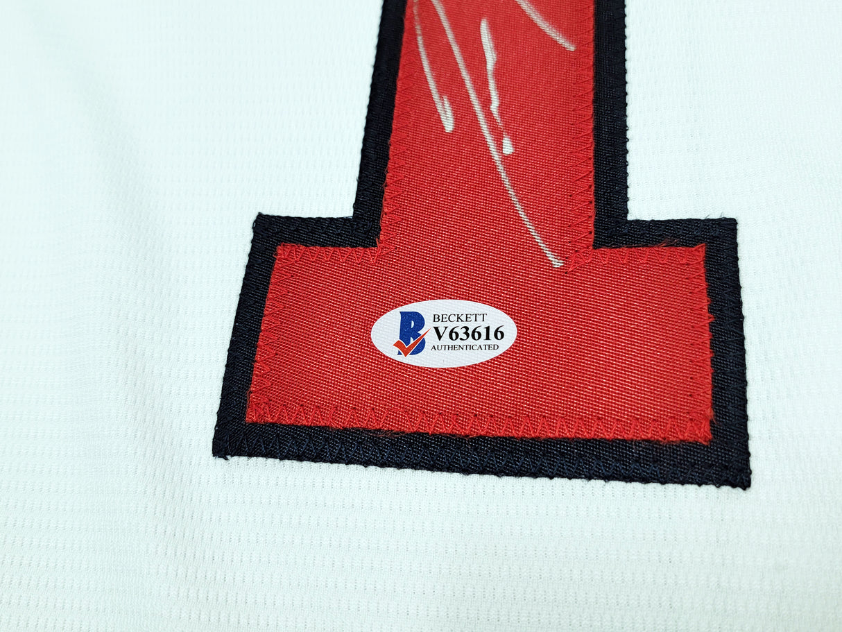 Atlanta Braves Ronald Acuna Jr. Autographed White Nike Jersey Size Large Beckett BAS Stock #206516