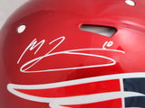 Mac Jones Autographed New England Patriots Flash Red Full Size Authentic Speed Helmet Beckett BAS Witness Stock #206518