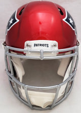 Mac Jones Autographed New England Patriots Flash Red Full Size Authentic Speed Helmet Beckett BAS Witness Stock #206518
