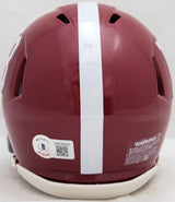 Mac Jones Autographed Alabama Crimson Tide Red Speed Mini Helmet Beckett BAS Witness Stock #206522