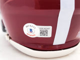Mac Jones Autographed Alabama Crimson Tide Red Speed Mini Helmet Beckett BAS Witness Stock #206522