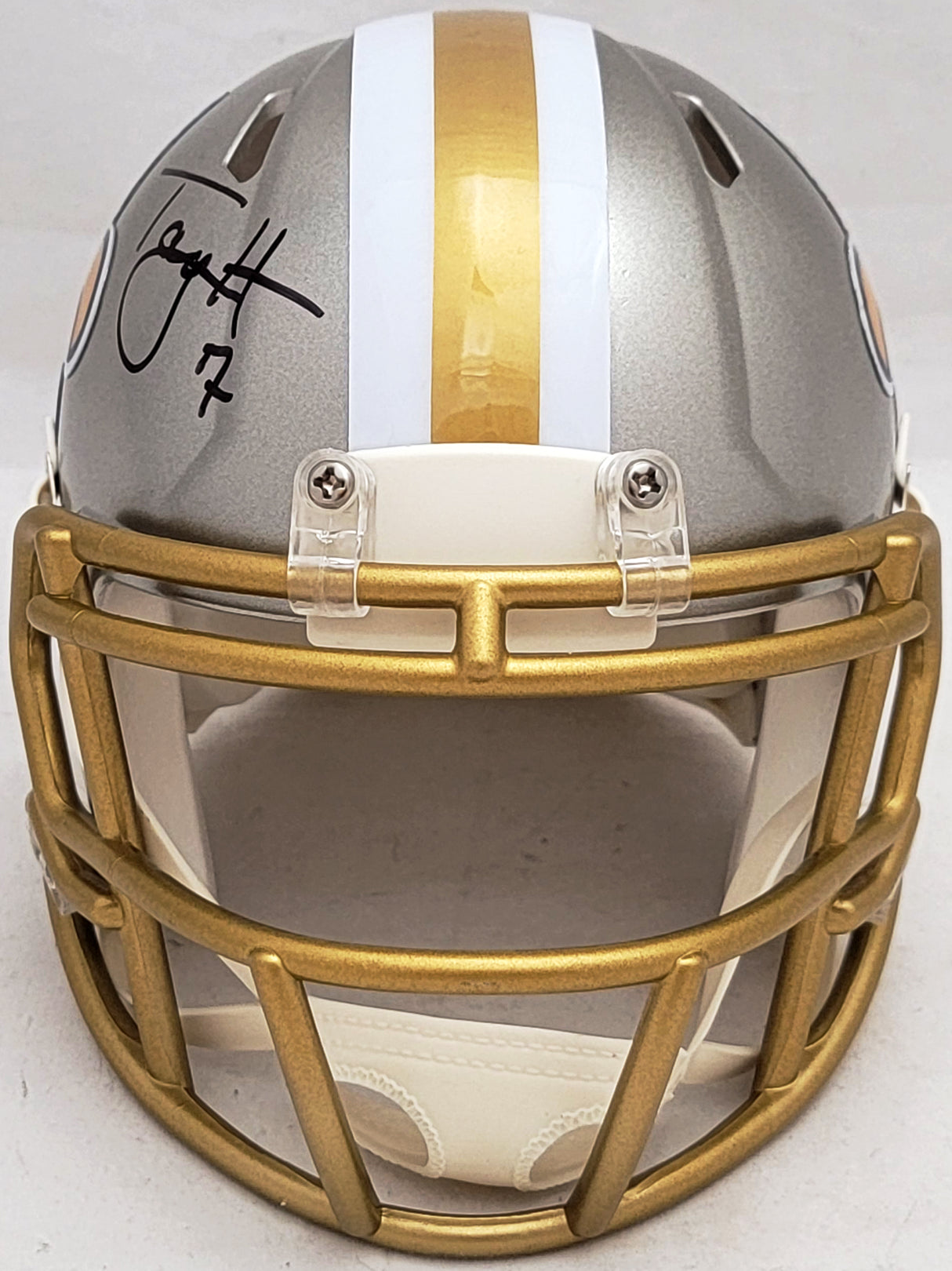 Taysom Hill Autographed New Orleans Saints Flash Gray Speed Mini Helmet Beckett BAS Stock #206507