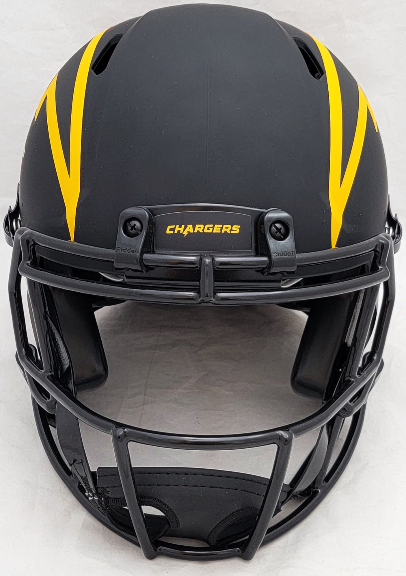 Justin Herbert Autographed Los Angeles Chargers Eclipse Black Full Size Authentic Speed Helmet "2020 NFL OROY" (Scuffed) Beckett BAS Witness Stock #206932