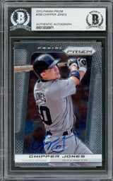 Chipper Jones Autographed 2013 Panini Prizm Card #200 Atlanta Braves Beckett BAS #13020971