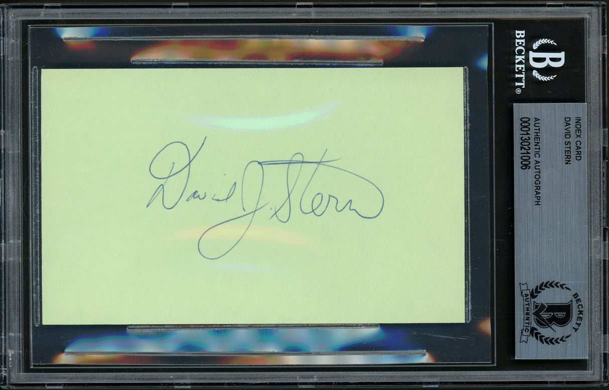 David Stern Autographed 3x5 Index Card NBA Commissioner Beckett BAS #13021006