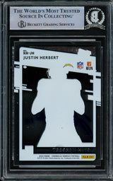 Justin Herbert Autographed 2020 Donruss Clearly Rated Rookie Card #RR-JH Los Angeles Chargers Beckett BAS #14231493