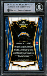 Justin Herbert Autographed 2020 Panini Select Premier Level Rookie Card #144 Los Angeles Chargers Beckett BAS #14231500