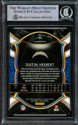 Justin Herbert Autographed 2020 Panini Select Concourse Level Rookie Card #44 Los Angeles Chargers Beckett BAS #14231503