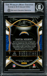 Justin Herbert Autographed 2020 Panini Select Concourse Level Rookie Card #44 Los Angeles Chargers Beckett BAS #14231502