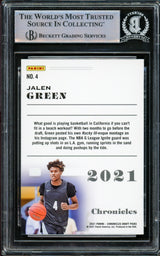 Jalen Green Autographed 2021-22 Chronicles Bronze Rookie Card #4 Houston Rockets Beckett BAS #14231675