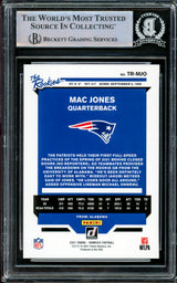 Mac Jones Autographed 2021 Panini Donruss The Rookies Rookie Card #TR-MJO New England Patriots Beckett BAS Stock #206638
