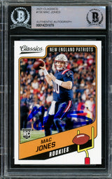 Mac Jones Autographed 2021 Panini Classics Rookie Card #156 New England Patriots Beckett BAS #14231878