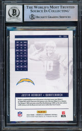 Justin Herbert Autographed 2020 Panini Luminance Pink Parallel Rookie Card #203 Los Angeles Chargers Auto Grade Gem Mint 10 Beckett BAS #14243141