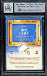 Justin Herbert Autographed 2020 Panini Chronicles Gridiron Kings Pink Rookie Card #GK-3 Los Angeles Chargers Auto Grade Gem Mint 10 Beckett BAS #14243209