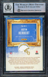 Justin Herbert Autographed 2020 Panini Chronicles Gridiron Kings Green Rookie Card #GK-3 Los Angeles Chargers Auto Grade Gem Mint 10 Beckett BAS #14243212