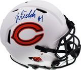 Justin Fields Autographed Chicago Bears Lunar Eclipse White Full Size Authentic Speed Helmet Beckett BAS QR Stock #194773