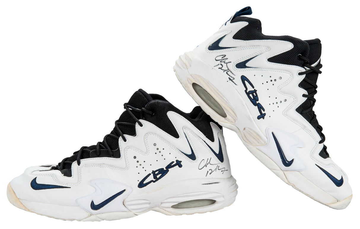 Rockets Charles Barkley Signed 1996-97 Game Used Nike Air CB4 Shoes PSA & Mears