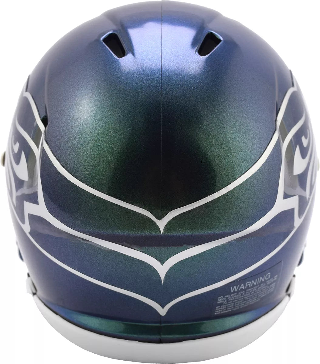 Unsigned Seattle Seahawks Metallic Green Rivalries Speed Mini Helmet Stock #253578