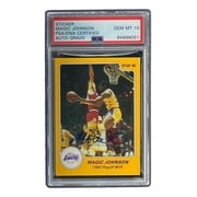 Magic Johnson Signed LA Lakers 1986 Star #10 Trading Card PSA/DNA Gem MT 10