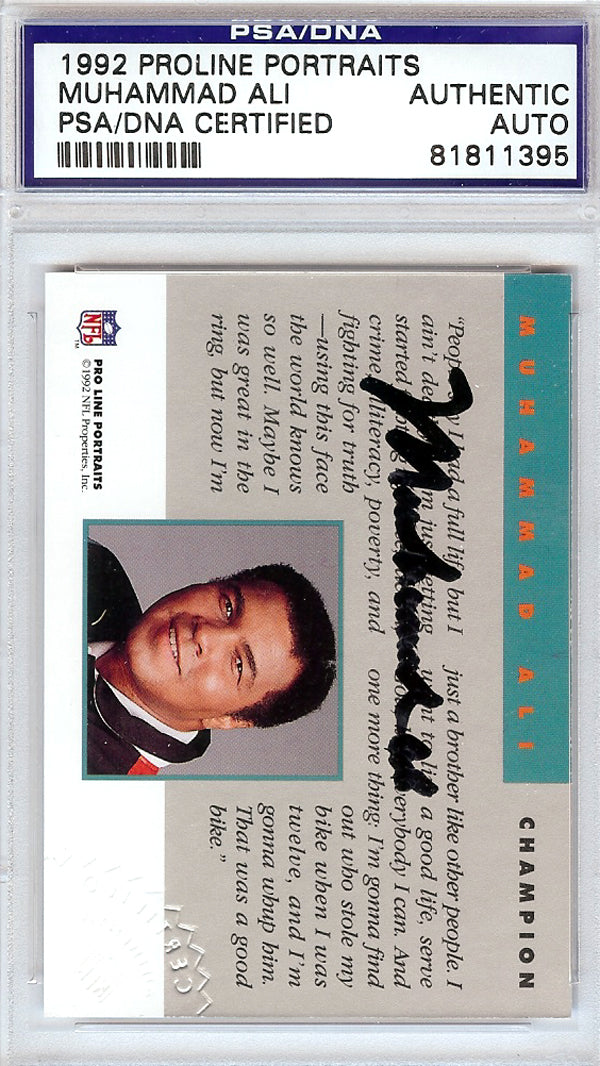 Muhammad Ali Autographed 1992 Proline Portraits Card PSA/DNA #81811395