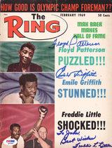 Floyd Patterson, Emile Griffith & Freddie Little Autographed The Ring Magazine Cover PSA/DNA #Q95685