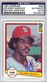 Orlando Sanchez Autographed 1982 Donruss Card #636 St. Louis Cardinals PSA/DNA #83308419
