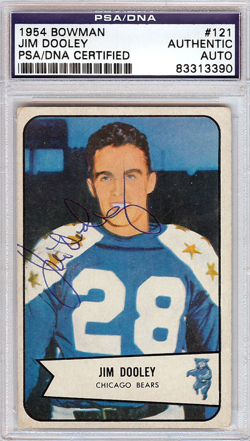 Jim Dooley Autographed 1954 Bowman Card #121 Chicago Bears PSA/DNA #83313390