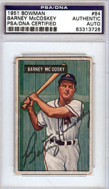 Barney McCosky Autographed 1951 Bowman Card #84 Philadelphia A's PSA/DNA #83313728