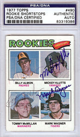Billy Almon, Mickey Klutts, Tommy McMillan & Mark Wagner Autographed 1977 Topps Card #490 PSA/DNA #83319386