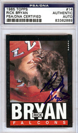 Rick Bryan Autographed 1985 Topps Rookie Card #14 Atlanta Falcons PSA/DNA #83362889