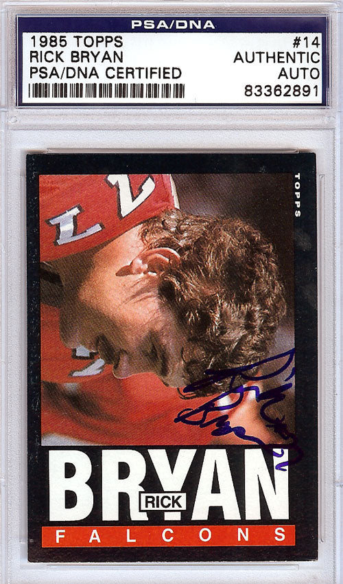 Rick Bryan Autographed 1985 Topps Rookie Card #14 Atlanta Falcons PSA/DNA #83362891