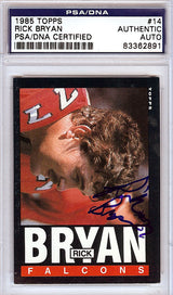 Rick Bryan Autographed 1985 Topps Rookie Card #14 Atlanta Falcons PSA/DNA #83362891