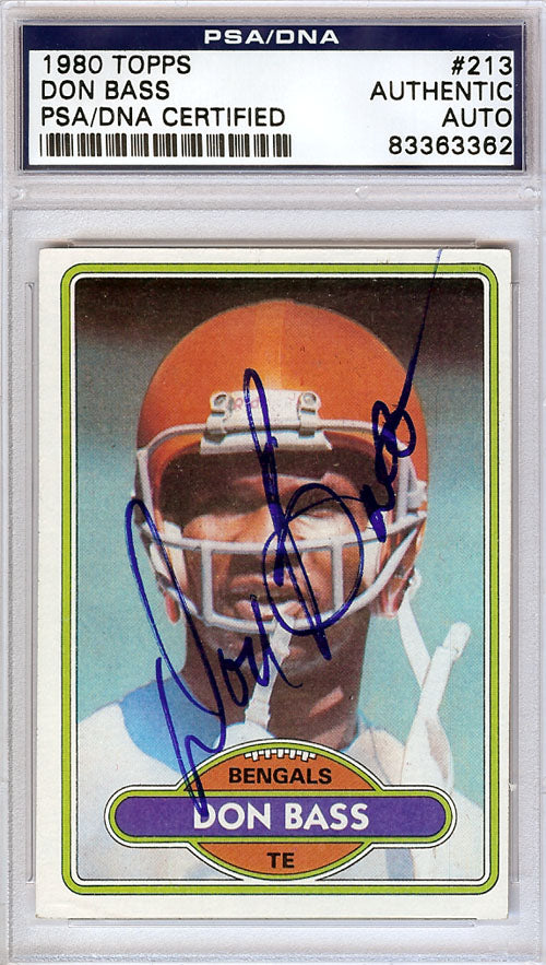 Don Bass Autographed 1980 Topps Card #213 Cincinnati Bengals PSA/DNA #83363362