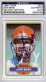 Don Bass Autographed 1980 Topps Card #213 Cincinnati Bengals PSA/DNA #83363362