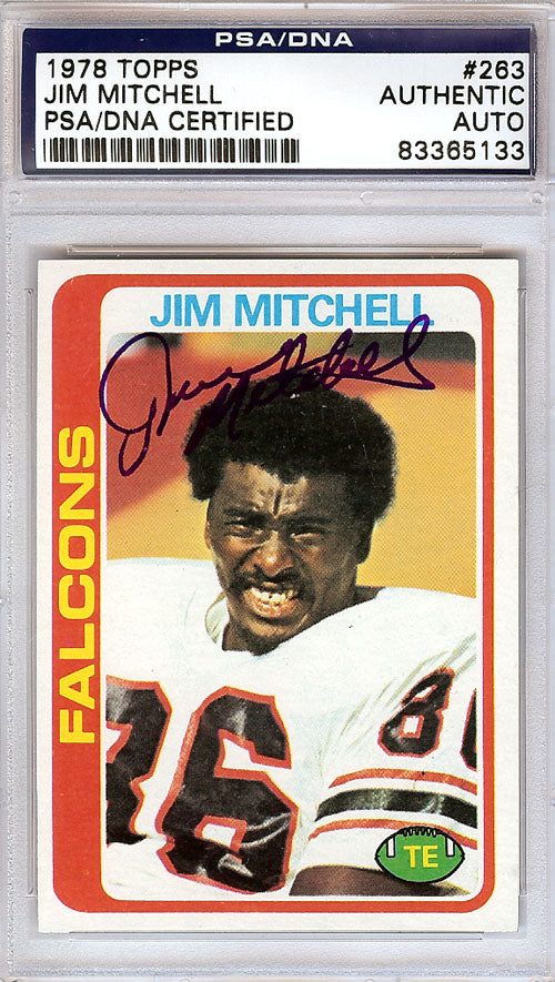 Jim Mitchell Autographed 1978 Topps Card #263 Atlanta Falcons PSA/DNA #83365133