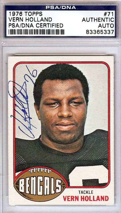 Vern Holland Autographed 1976 Topps Card #71 Cincinnati Bengals PSA/DNA #83365337